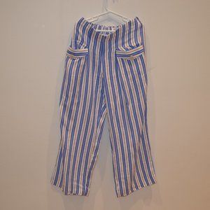 Zara Kids Girls Blue, White and Red Striped Pants